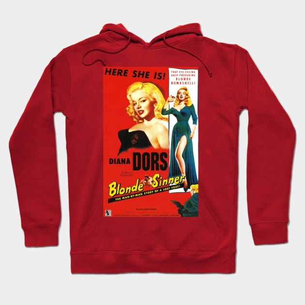 Classic 50's Exploitation Movie Poster - Blonde Sinner Hoodie by Starbase79